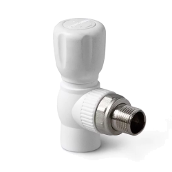 PP-R Шаровой кран для радиатора угловой Белый	20-1/2 (распр.)