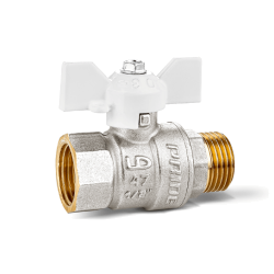 Кран шаровой латунный LD Pride 1/2" 47.15.В-Н.Б (white)