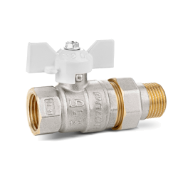 Кран шаровой латунный LD Pride 1/2" 47.15.В-ГШ.Б (white)