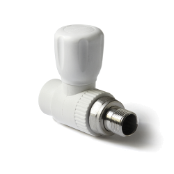 PP-R Шаровой кран для радиатора прямой Белый	25-3/4 (распр.)