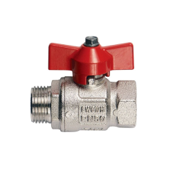 ITAP 093 
Кран шаровой IDEAL с красной алюминиевой ручкой -"бабочка" внутр./нар. резьба Dn 1/2" Pn 50