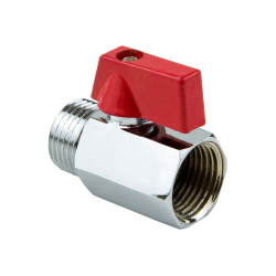 ITAP 126 Кран шаровой MINI с красной полимерной ручкой-флажком внутр./нар. резьба Dn 1/2" Pn 10