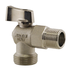 ITAP 391/392 Кран шаровой угловой для стиральных машин нар./нар. резьба, Тмакс. = 110 °С Dn 1/2"х1/2" Pn 16