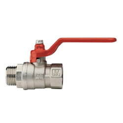 ITAP 117 
Кран шаровой VIENNA с красной стальной ручкой-рычагом внутр./нар. резьба Dn 1/2" Pn 30