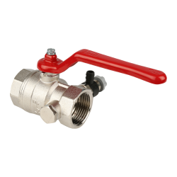 ITAP 115  Кран шаровой со спускным клапаном, с красной стальной ручкой-рычагом внутр./внутр. резьба Dn 1/2" Pn 25