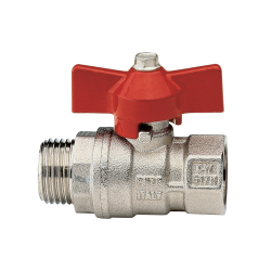 ITAP 119 
Кран шаровой VIENNA с красной алюминиевой ручкой -"бабочка" внутр./нар. резьба Dn 1/2" Pn 30